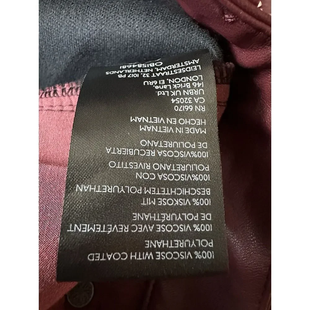 Free People Women's City Slicker Vegan‎ Leather Maxi Skirt Red Wine Size 0 NWT